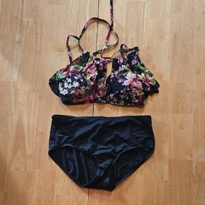 Carmen Marc Valvo Floral Black Bikini